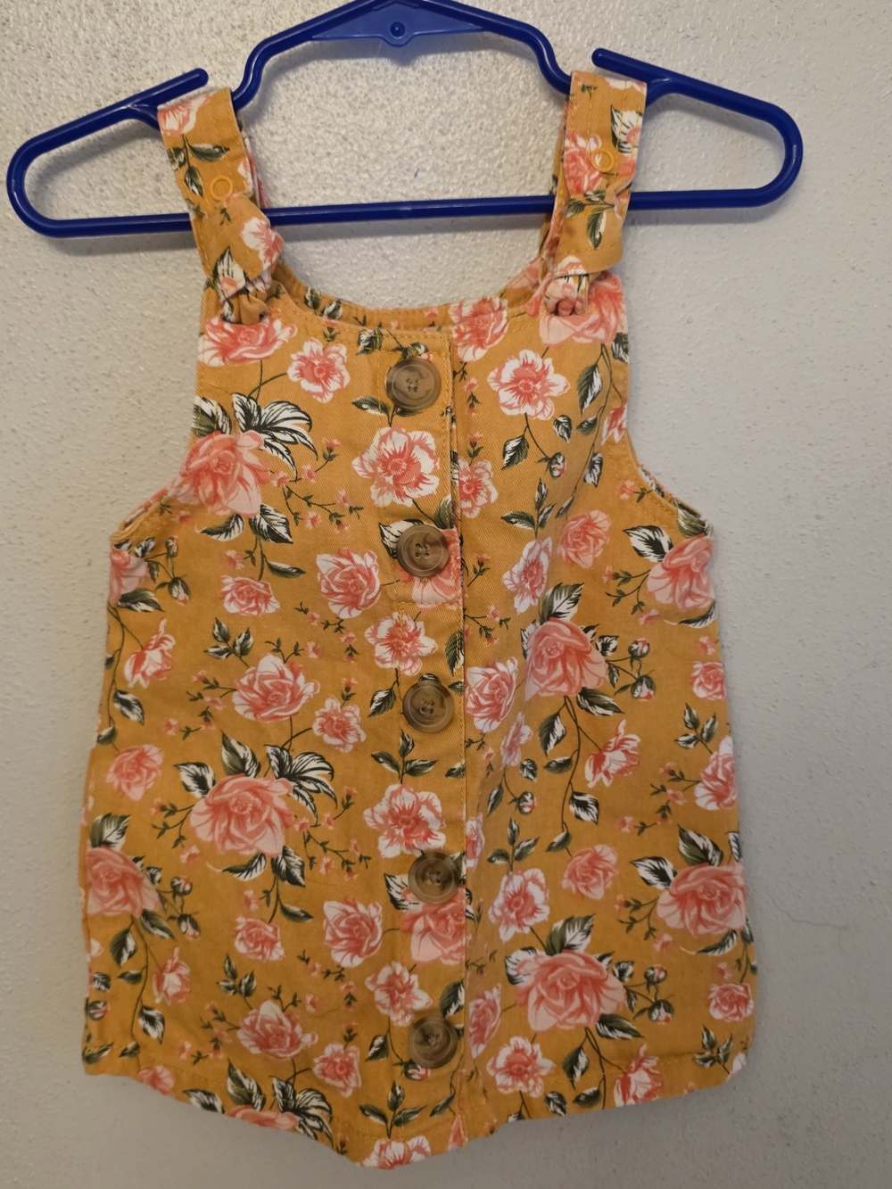 Little Lass 18M Yellow Floral Sundress with Pink Accents